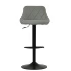 Fleur Bar Stool Grey Leather & Black Base