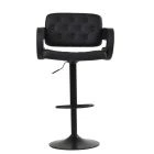 Zeus Bar Stool Black Leather & Black Base