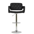 Chase Bar Stool Black Leather & Chrome Base