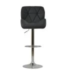 Eris Bar Stool Dark Grey Leather & Chrome Base