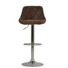 Flo Bar Stool Aged Brown Leather & Chrome Base