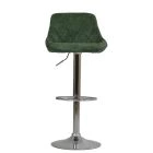 Flo Bar Stool Aged Olive Green Leather & Chrome Base