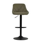 Fleur Bar Stool Taupe Leather & Black Base