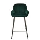 Hamilton Bar Stool Emerald Green Velvet & Chrome Base
