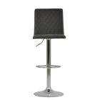 Rocklin Bar Stool Slate Grey Leather & Chrome Base