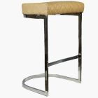 Burrello Bar Stool Cream Leather & Chrome Leg 75cm