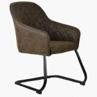Peco Office Chair Antique Brown Faux Leather & Black Base