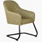 Peco Office Chair Cream Faux Leather & Black Base