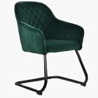 Peco Office Chair Green Velvet & Black Base