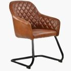 Campo Dining Chair Vintage Brown Faux Leather & Black Leg