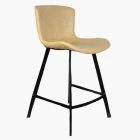 Caribe Bar Stool Cream Leather & Black Leg 65cm