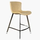 Caribe Bar Stool Cream Leather & Chrome Leg 65cm