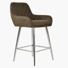 Carson Bar Stool Antique Brown Leather & Chrome Leg