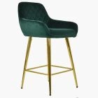 Carson Bar Stool Green Velvet & Gold Leg