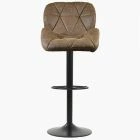 Cedar Bar Stool Aged Brown Leather & Black Base