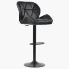 Cedar Bar Stool Black Leather & Black Base