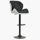 Cedar Bar Stool Black & White Leather & Black Base