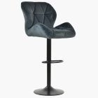 Cedar Bar Stool Dark Grey Velvet & Black Base