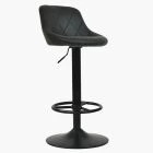 Charlie Bar Stool Black Leather & Black Base