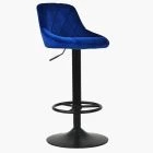 Charlie Bar Stool Blue Velvet & Black Base