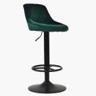Charlie Bar Stool Green Velvet & Black Base