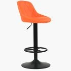 Charlie Bar Stool Orange Leather & Black Base
