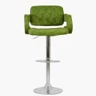 Chase Bar Stool Vintage Green Leather & Chrome Base