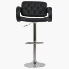 Chase Bar Stool Black Leather & Chrome Base