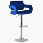 Chase Bar Stool Blue Velvet & Chrome Base
