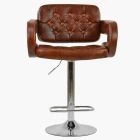 Chase Bar Stool Tan Brown Leather & Chrome Base