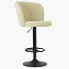 Chicago Bar Stool Mink Boucle Fabric & Black Base