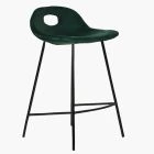 Clara Bar Stool Green Velvet & Black Leg