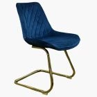 Coral Office Chair Blue Velvet Velvet & Chrome Base