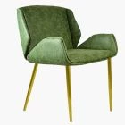 Conrad Dining Chair Vintage Green Faux Leather & Gold Legs