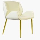 Conrad Dining Chair Cream Boucle Fabric & Gold Legs
