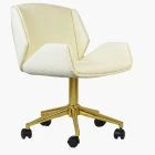 Conrad Office Chair Cream Boucle Fabric & Gold