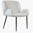 Conrad Dining Chair Grey Boucle Fabric & Black Legs