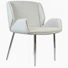 Conrad Dining Chair Grey Boucle Fabric & Chrome Legs