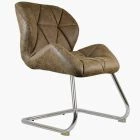 Corfu Office Chair Antique Brown Faux Leather & Chrome