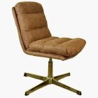 Cowper Office Chair Antique Brown Faux Leather & Chrome