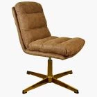 Cowper Office Chair Antique Brown Faux Leather & Gold