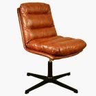Cowper Office Chair Vintage Brown Faux Leather & Black