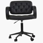 Croyde   Office Chair Black Faux Leather & Black