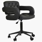 Croyde Office Chair Black Faux Leather & Black Base