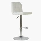 Cuban Bar Stool Cream Boucle Fabric & Chrome Base