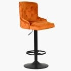 Dakota Bar Stool Burnt Orange Velvet & Black Base