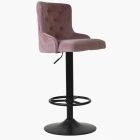 Dakota Bar Stool Pink Velvet & Black Base