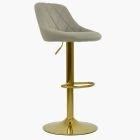 Dale Bar Stool Taupe Leather & Gold Base