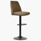 Danbury  Bar Stool Antique Brown Leather & Black Base