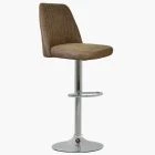 Danbury  Bar Stool Antique Brown Leather & Chrome Base